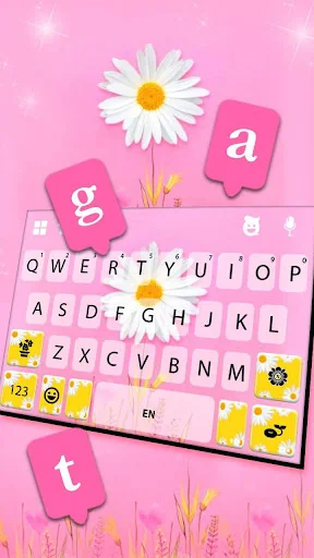Daisy Flower Keyboard Theme screenshot 3
