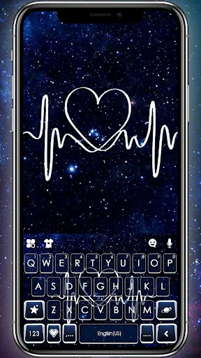 Dark Blue Heartbeat Keyboard T