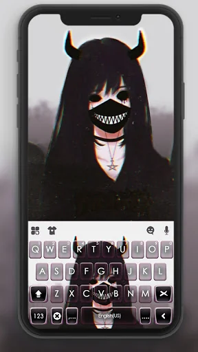 Devil Mask Girl Keyboard Theme