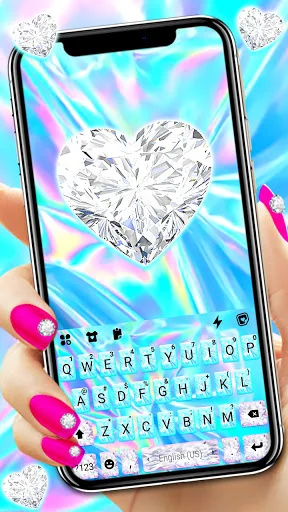 Diamond Laser Keyboard Backgro screenshot 1