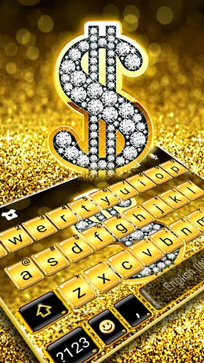 Dollar Gold Glitter Keyboard T