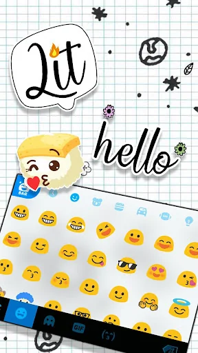 Doodle Sms Keyboard Theme screenshot 3