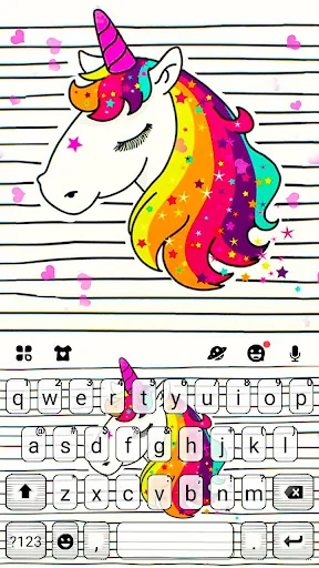 Doodle Unicorn Keyboard Theme