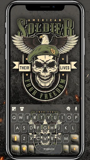 Eagle Soldier Skull Keyboard B