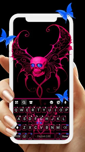 Evil Skull Wings Keyboard Back