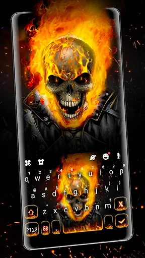 Fiery Ghost Skull Theme screenshot 1
