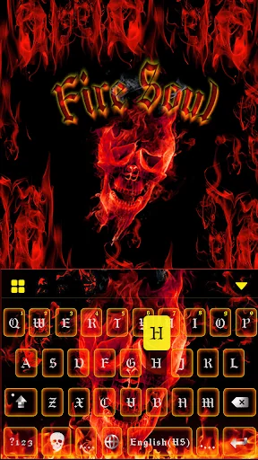 Fire Soul Skull Keyboard Theme screenshot 1