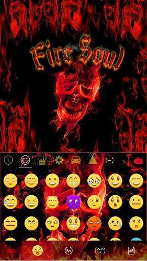 Fire Soul Skull Keyboard Theme screenshot 2