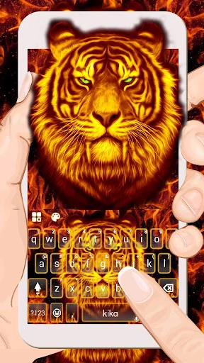 Flaming Tiger Keyboard Theme screenshot 1