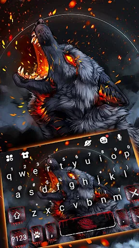 Flaming Wolf Keyboard Theme screenshot 1
