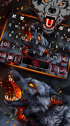 Flaming Wolf Keyboard Theme screenshot 2