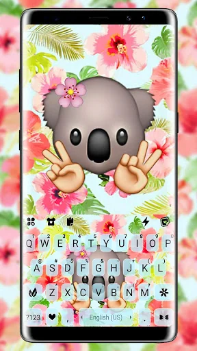 Floral Koala Keyboard Backgrou