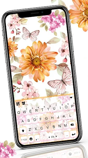 Flower Butterfly Keyboard Back
