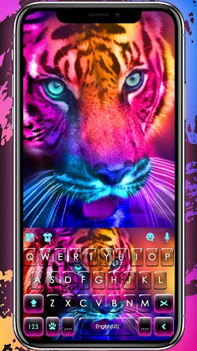 Fluorescent Neon Tiger Keyboar