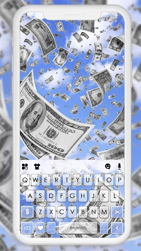 Flying Dollars Keyboard Backgr
