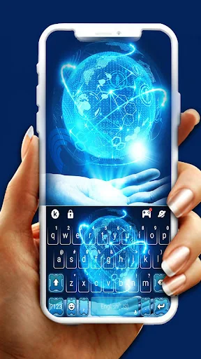 Futuristic Globe Tech Keyboard