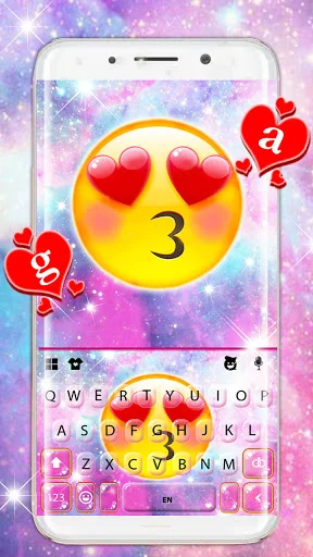 Galaxy Emoji Kiss Keyboard Bac screenshot 1