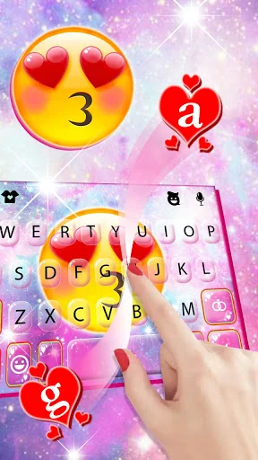 Galaxy Emoji Kiss Keyboard Bac screenshot 2