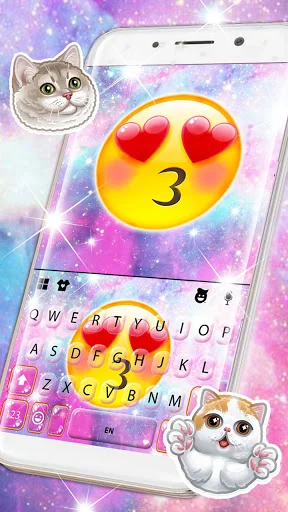 Galaxy Emoji Kiss Keyboard Bac screenshot 3