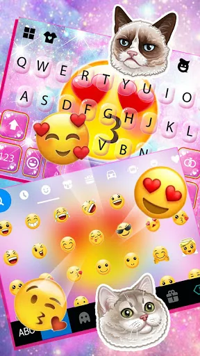 Galaxy Emoji Kiss Keyboard Bac screenshot 4
