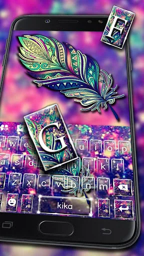 Galaxy Feather Keyboard Theme screenshot 2