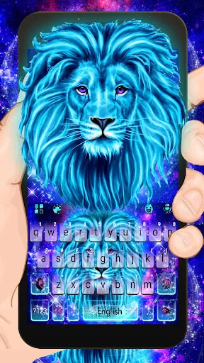 Galaxy Neon Lion Keyboard Them