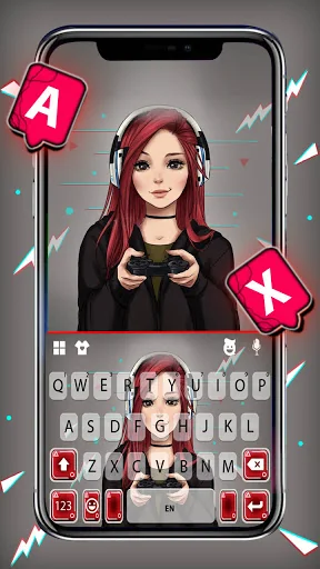 Gamer Girl Keyboard Background