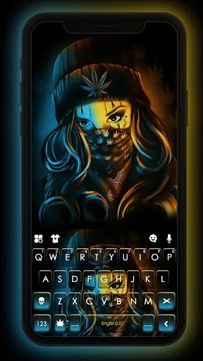 Gangster Mask Girl Keyboard Ba