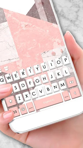 Geometric Coral Pink Keyboard 