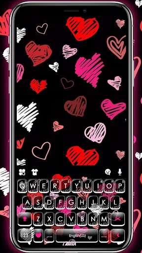 Girly Hearts Doodle Theme