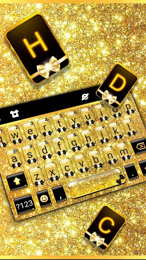 Glitter Golden Bow Theme