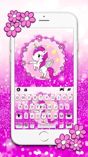 Glitter Purple Unicorn Keyboar
