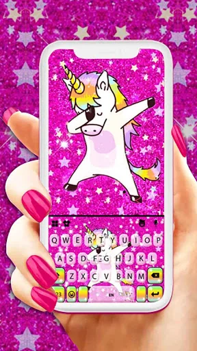 Glitter Star Unicorn Keyboard 