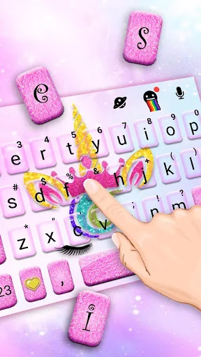 Glitter Unicorn Keyboard Theme