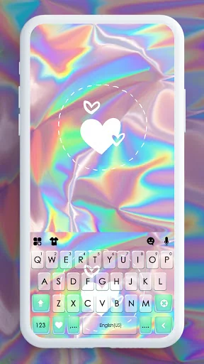 Gloss Heart Keyboard Backgroun