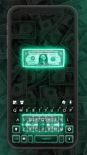 Glowing Money Keyboard Backgro