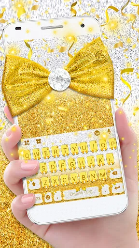 Gold Diamond Bowknot Keyboard