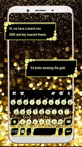 Gold Sparkle Pearls Keyboard T