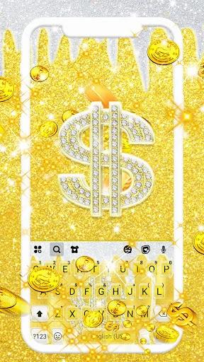 Golden Dollar Sign Keyboard Th