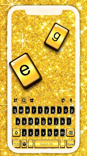 Golden Glitter 2 Keyboard Back
