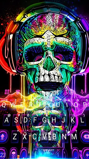 Graffiti Colorful Skull Keyboa