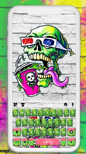 Graffiti Skull Paint Keyboard 