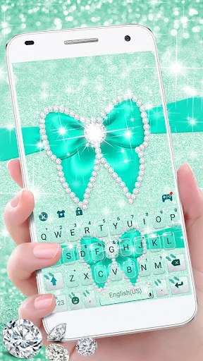 Green Diamond Bow Keyboard The