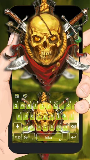 Green Skull Pirate Keyboard Th