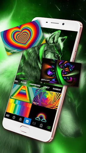 Green Wild Wolf Keyboard Theme screenshot 4
