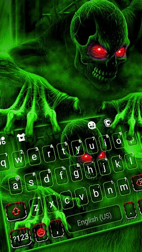 Green Zombie Skull 3 Keyboard