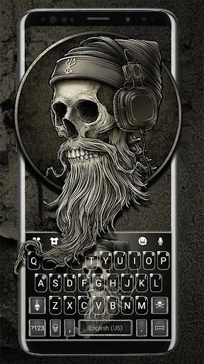 Hipster Music Skull Keyboard T