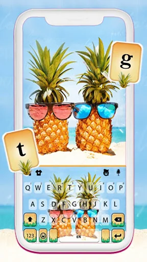Holiday Pineapples Keyboard Ba screenshot 1