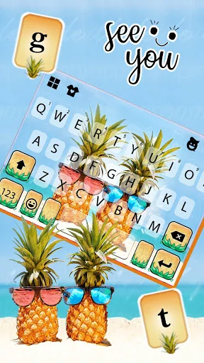 Holiday Pineapples Keyboard Ba screenshot 3