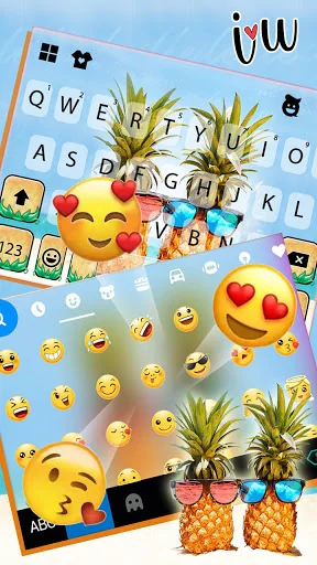 Holiday Pineapples Keyboard Ba screenshot 4